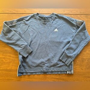 Women’s Cropped Adidas Blue Crewneck Sweatshirt: Size XS
